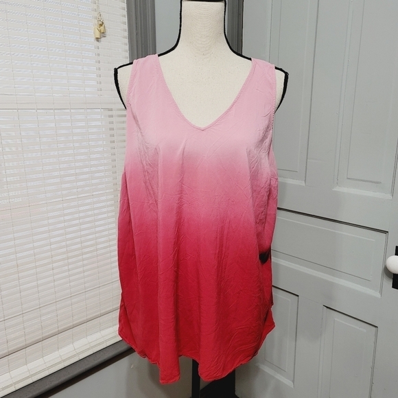 TORRID RED DIP-DYE CHALLIS TANK - size 1 - Picture 1 of 3